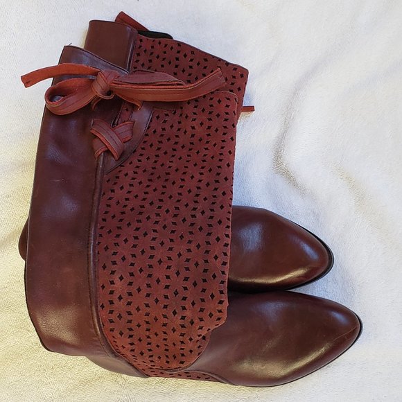Anthropologie Knee-Hight Boots in Burgundy. US07. NEW - Picture 4 of 6
